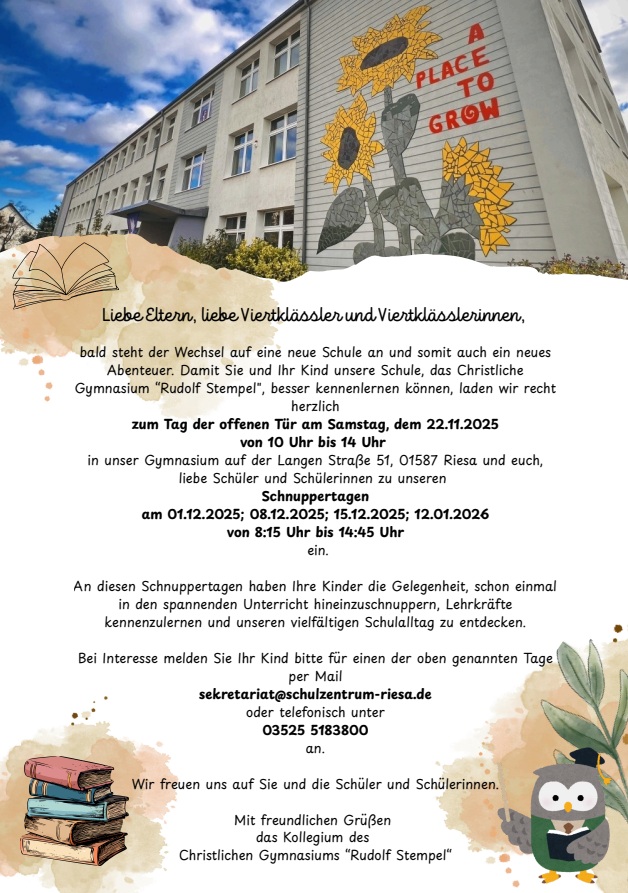Einladung Schnuppertag 25-26